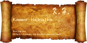 Kammer Hajnalka névjegykártya